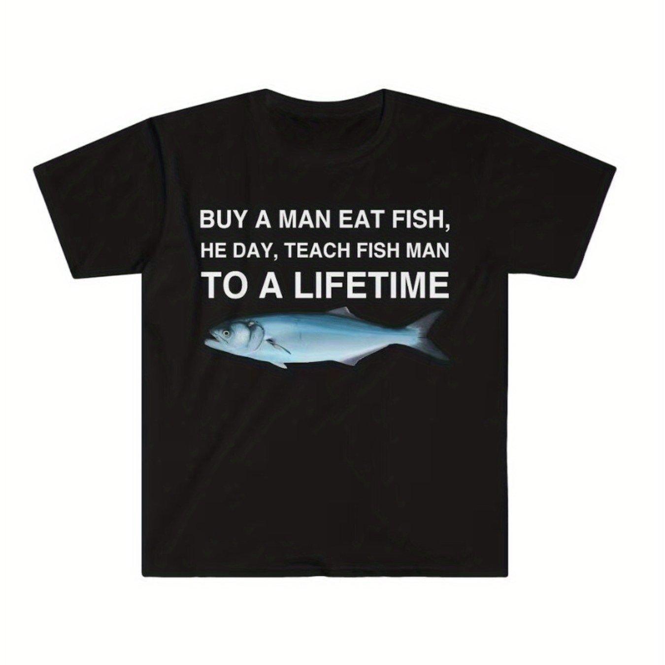 Unisexs Fun Fishing Printed Tshirt Unisexs Tshirt Summer New Style Unisexs and Womens Same Style Casual Fast Breathable Tshirt S