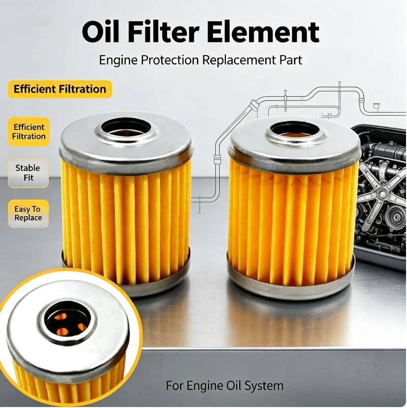 1/5Pcs Motorcycle Engine Oil Filter With Steel Mesh High Efficiency Replacement Filter Sewing Machine Spare Accessories