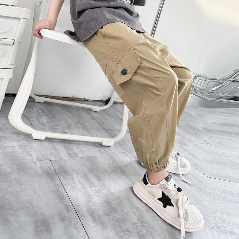 Mumuwu Boys' Khaki Summer Mosquito-Repellent Casual Pants