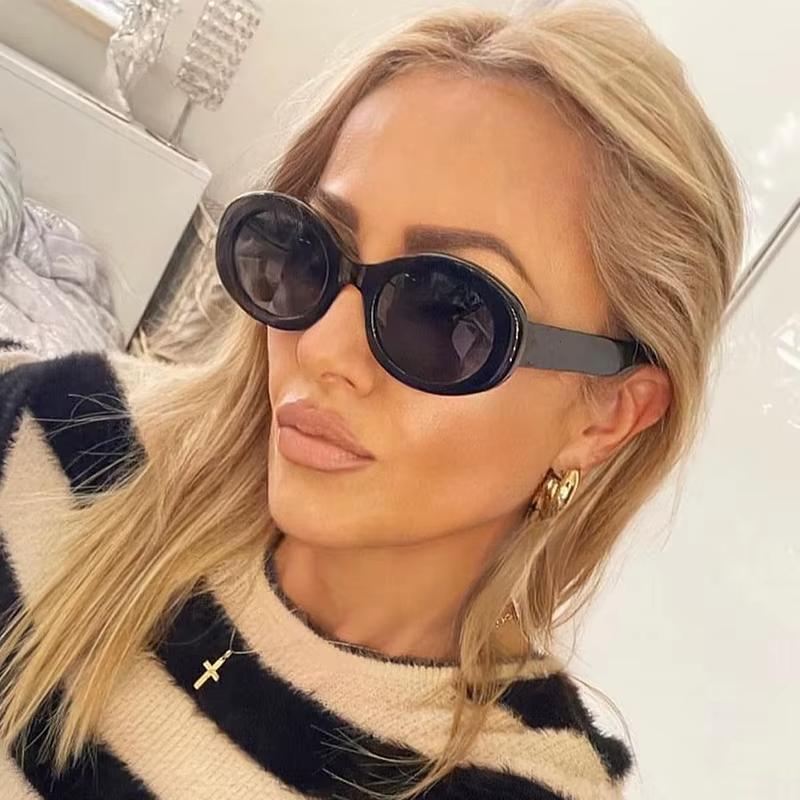 Vintage Small Oval Sunglasses Women Luxury Brand Designer Black Female Sun Glasses Shades Classic