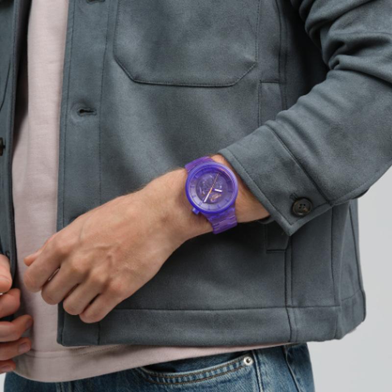 SWATCH Men 47mm Purple Watch SB05V103 SB05V103