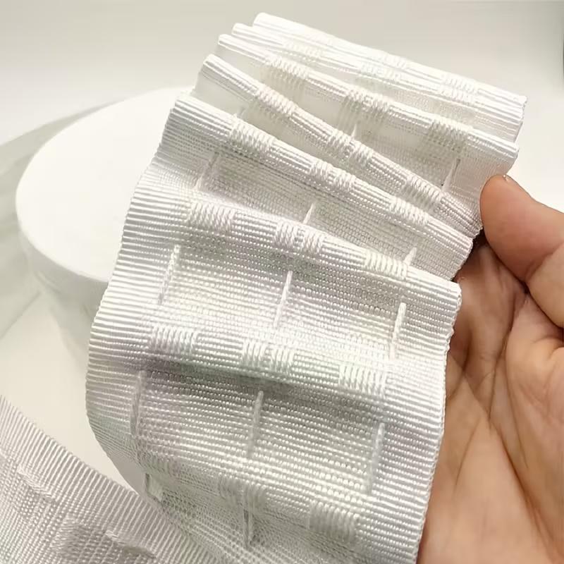 1 Roll of White Curtain Hook Cloth with Curtain Hook Tape for Curtain Heads, Shower Curtain Accessories, Home Decoration, Window