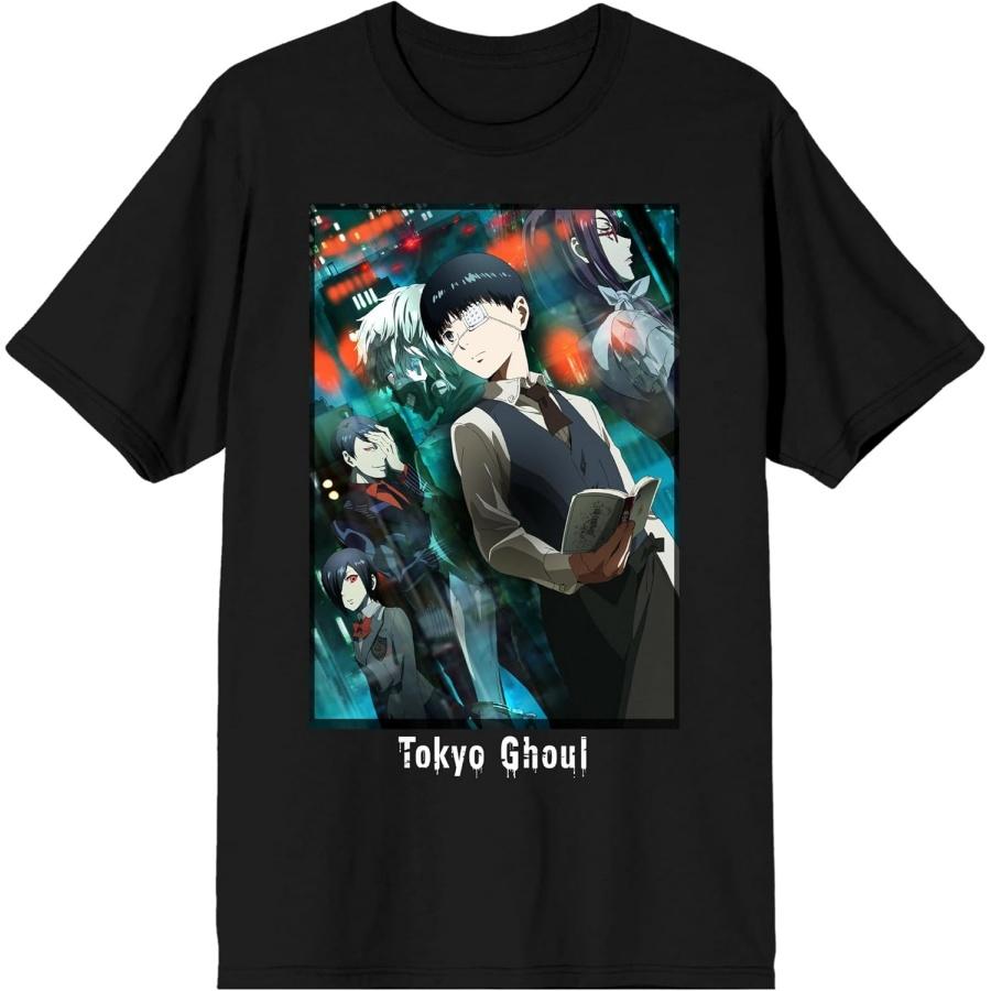 Мужская черная футболка с коротким рукавом Персонажи Tokyo Ghoul S