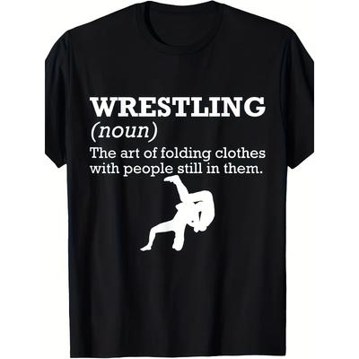 Taglie Europee Divertente Definizione Lottatore di Wrestling T-Shirt | Uomo Casual Manica Corta, Vestibilità Comoda, Maglietta Grafica Giocosa, Girocollo