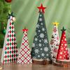 1 Set Christmas Creative Ornament Rustic Tree Handmade Desktop Decorative Wooden Festive Craft Durable