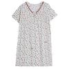 Sweet Summer V-Neck Cotton Rayon Nightgown - Loose-Fit, Short-Sleeved
