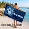 Manchester City Design Beach Towel Custom Text Large Towel for Beach Vacation