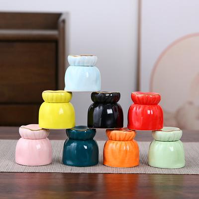 Mini Keramik Vorratsglas Pulverflasche Kleine Teedose Rouge-Dose Balsam Versiegeltes Glas Salbendose Vorratsgläser Heimaufbewahrungsprodukte
