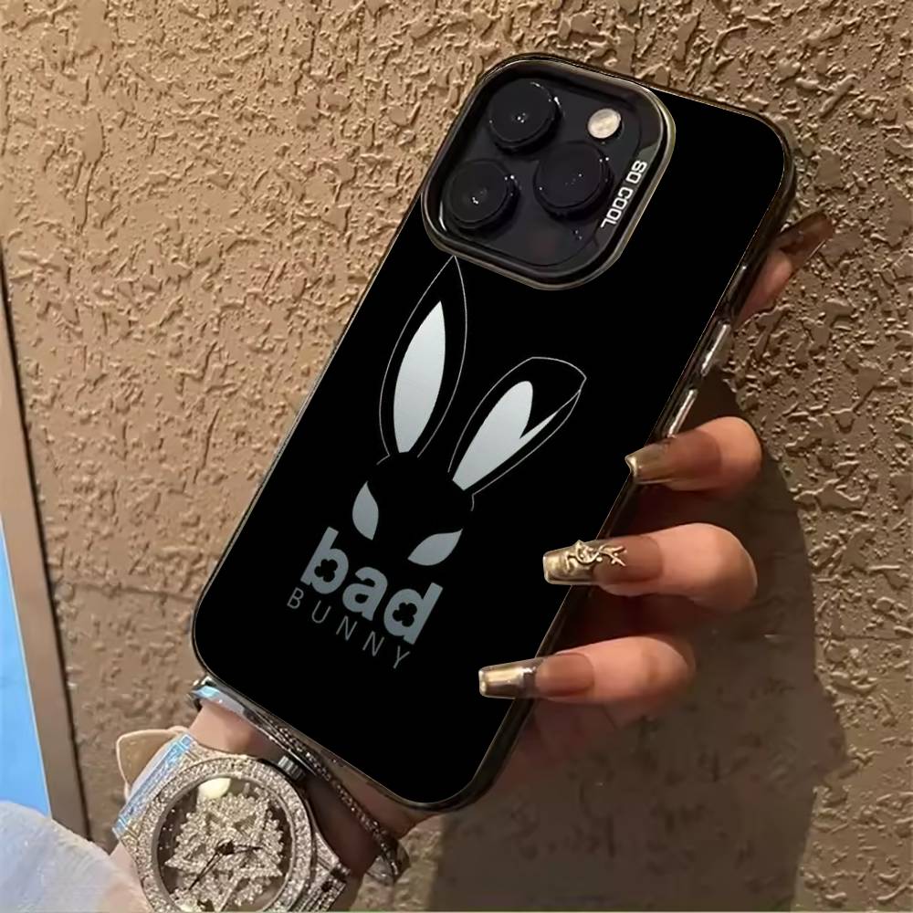 B-B-Bad -Bunny Phone Case For iPhone 17,16,15,14,13,12,11 Plus Pro Max Colored Silver Phone Case iPhone17