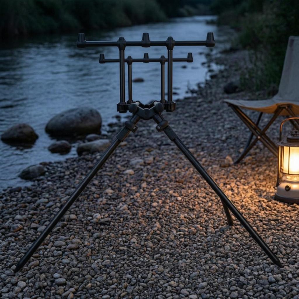 Fishing Rod Tripod Stand Adjustable Foldable for Anglers, Carp