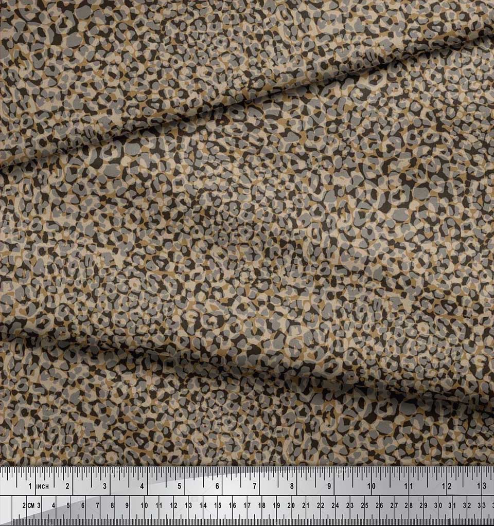 Soimoi Japonská krepová saténová látka Leopardí zvířecí potisk Šicí látka metr 42 palců