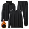 Autumn Winter Sports Set Plus Velvet Jacket+Hoodie+Pants 3Pcs Set Casual Tracksuits Men's Fleece Warm Sweatshirt Set