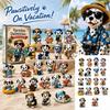 Dog, Vacation Themed Acrylic Collectible Figurine for Display