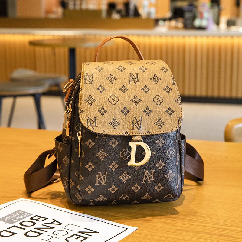 Двухплечевая сумка - Новая женская винтажная повседневная модная трендовая дорожная сумка с принтом, большая вместимость, в корейском стиле