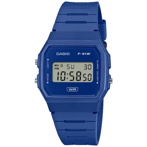 

Casio Classic Men s Watch, Blue, F-91WB-2A1JF, Made with Biomass Plastic
