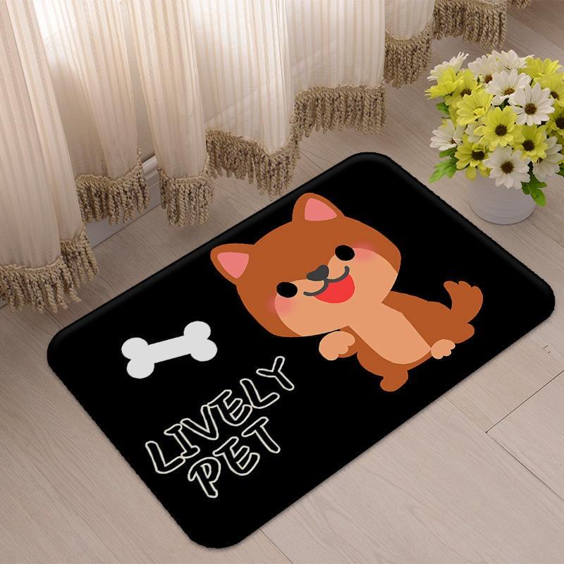 Adorable Pet Print Doormat - Non-Slip Entrance Rug for Home Decor Cute Animal Pattern Waterproof Floor Mat with Playful Design