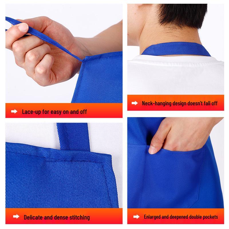 Oxford Peach Skin Velvet Apron: Hanging Neck, Restaurant & Cafe Uniform