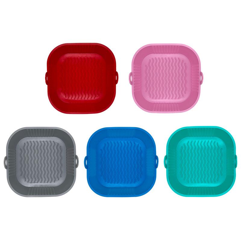 Складной силиконовый коврик для выпечки для аэрофритюрниц Square Wavy 19*19*5cm 127g серый