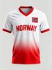 Herren Norway Flagge Farbverlauf Fußballtrikot, Schnelltrocknend Atmungsaktiv V-Ausschnitt Kurzarm Fußball Fan Trikot Für Sportspiel Freizeitkleidung