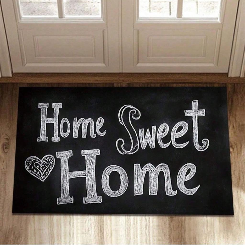 Inspirational Quote Floral Welcome Door Mat English Word Pattern NonSlip Rug for Entryway Bedroom Door Mat Home Decor