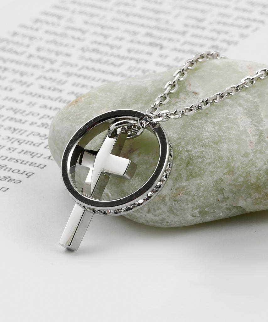 Shoveoff Svn-112 Cross Friendship Couple Ring Necklace