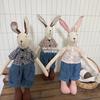 Nordic Handmade Long-Legged Rabbit Doll - Cotton Linen Fabric, Standable, Perfect Birthday Gift Ornament for Kids.