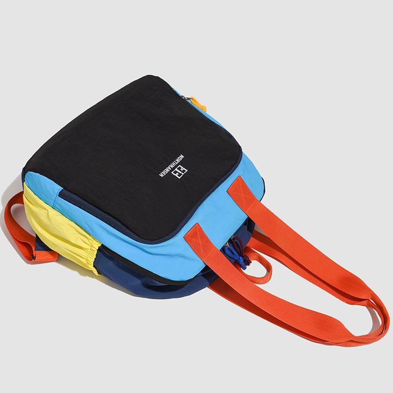 Lightweight Backpack Women's Color Block Shoulder Bag Multi-Function Commuter Crossbody Bag