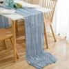 Baby Blue Cheesecloth Table Runner 4 Pack Vintage Rustic Gauze Table Runner Boho Decoration for St Patrick's Day Easter Wedding