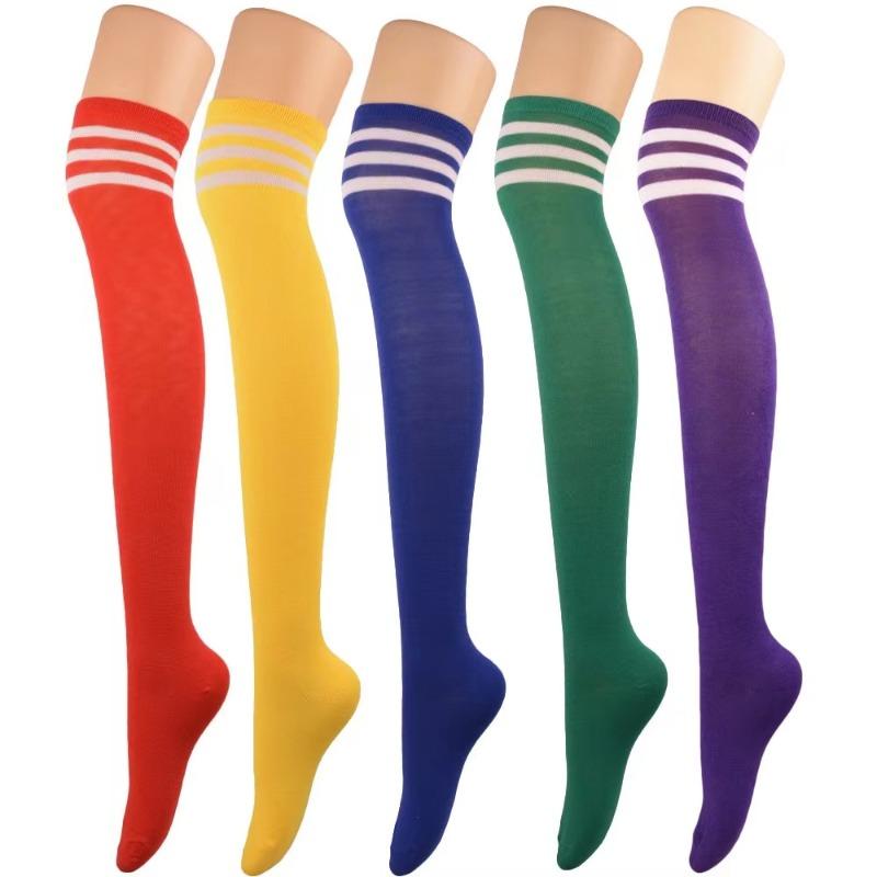 Woman Cosplay Stockings Red White Strips Lolita Long Socks Over Knee Thigh High Socks Women Compression Socks