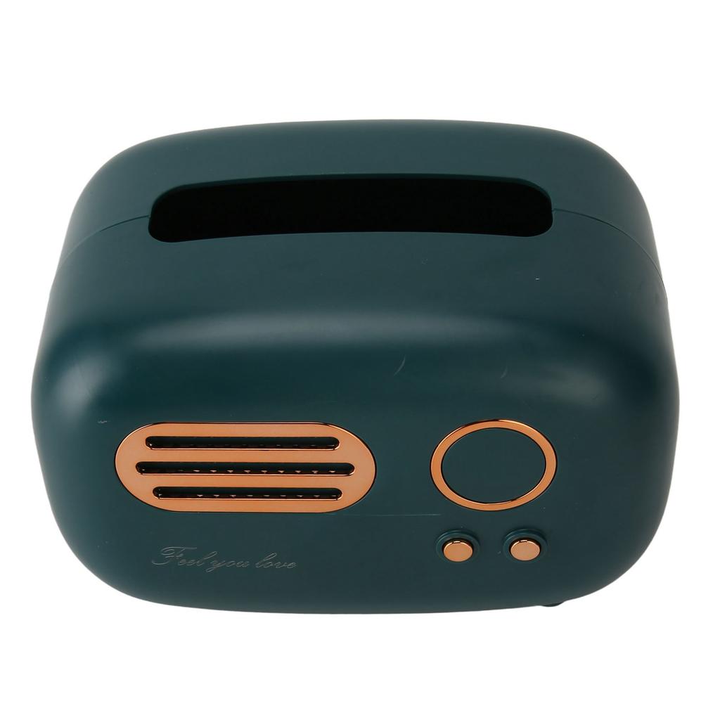 Tissue Box Holder Cute Radio Wide Opening Anti Slip Feet Plastic Tissue Paper Box for Bedroom Living Room