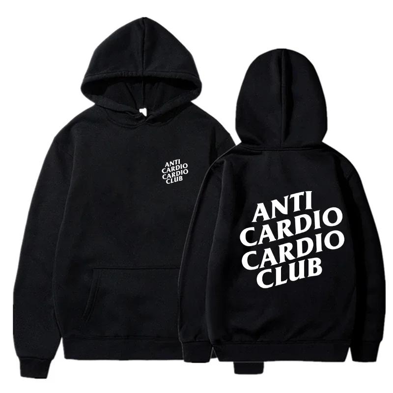 2025 Autumn/winter Hoodie Anti Cardio Club Letter Printed Sportswear Men's and Women's Hooded Fashion Versatile Hooded Warm Top