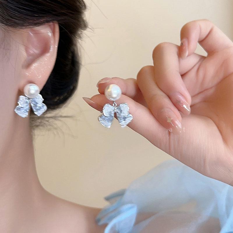 2025 Luxury Pearl Butterfly 925 Silver Women's Earrings