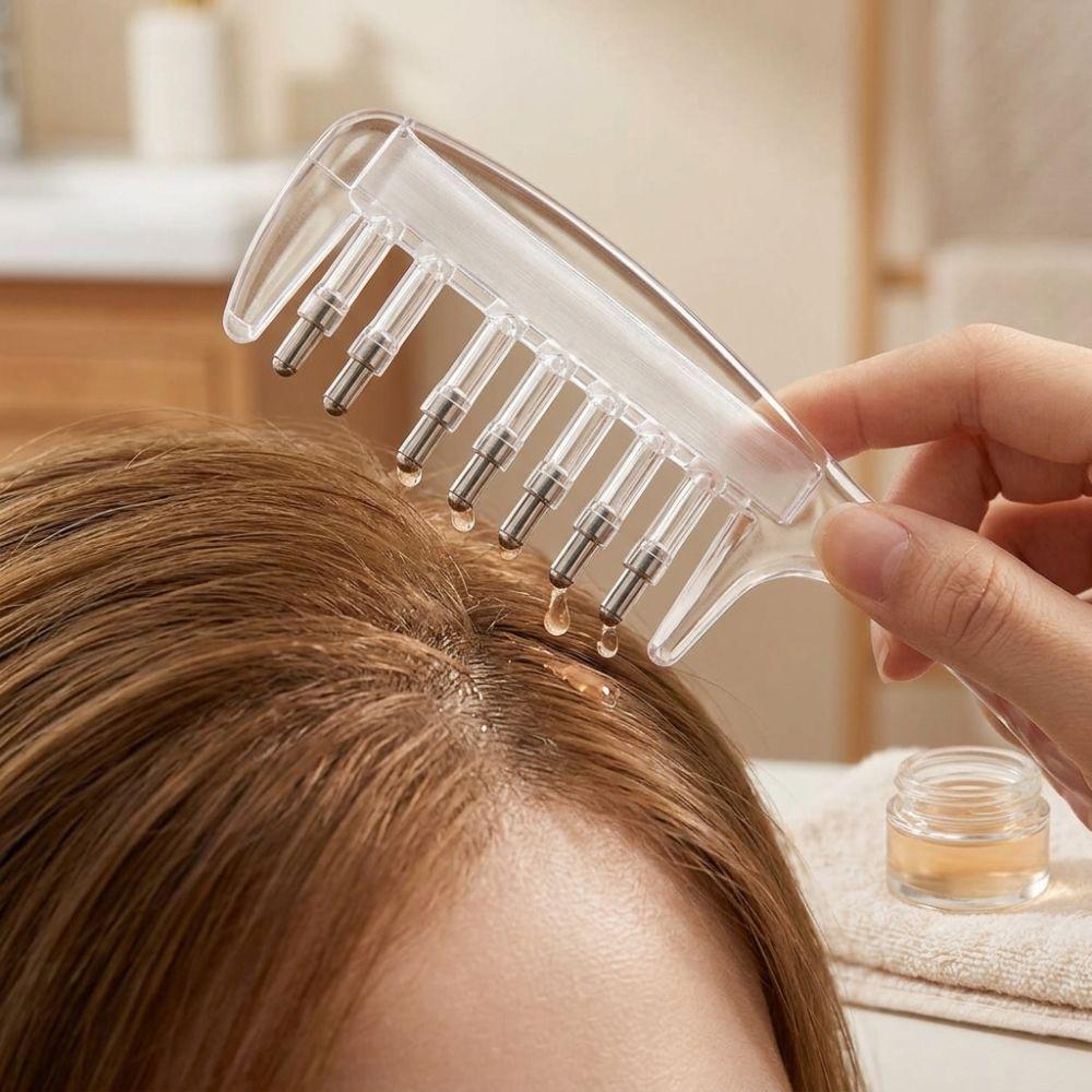 Transparent Scalp Liquid Guide Comb Anti-Static Scalp Massage Comb Hair Growth