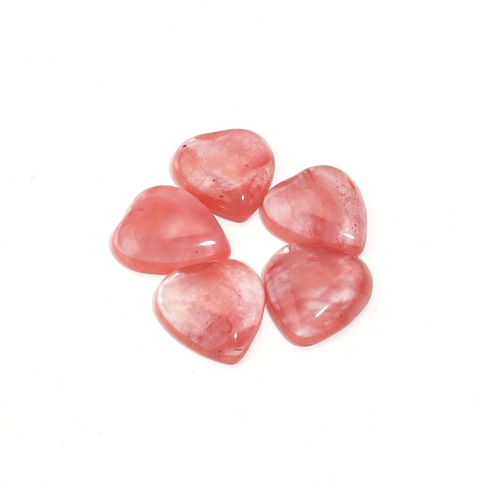 5pcs/lot 10mm 25mm Natural Stone Cabochon Agate Tiger Eye Opal Heart Shape Cabochon Beads For DIY Charms Ring Necklace Accessory