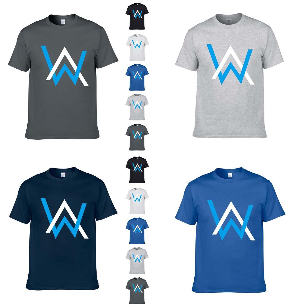 Luxurious Alan Walker Faded Cotton T-shirt With Classic O-neck For Men In Every Season