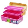 Multi-functional Portable Handled Plastic Art Supply Craft Storage Tool Box Container Case with Two Trays