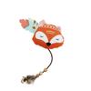 Cat Feather Teaser Toy Plush Animal Head Design with Beads and Feathers Attached Interactive Pet Toy for Cats