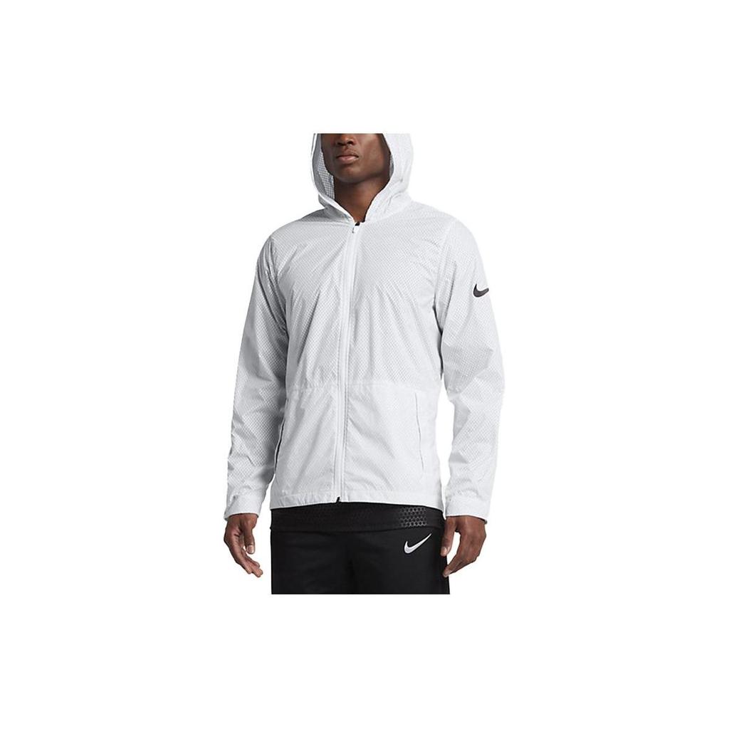 Nike Lightweight Water-Resistant Plaid Jacket Men Outerwear White 848532-100