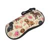 Dachshund Floral Glasses Case Men Women Anti-Fall Zipper Dogs Animal Eyewear Box Eyewear Container