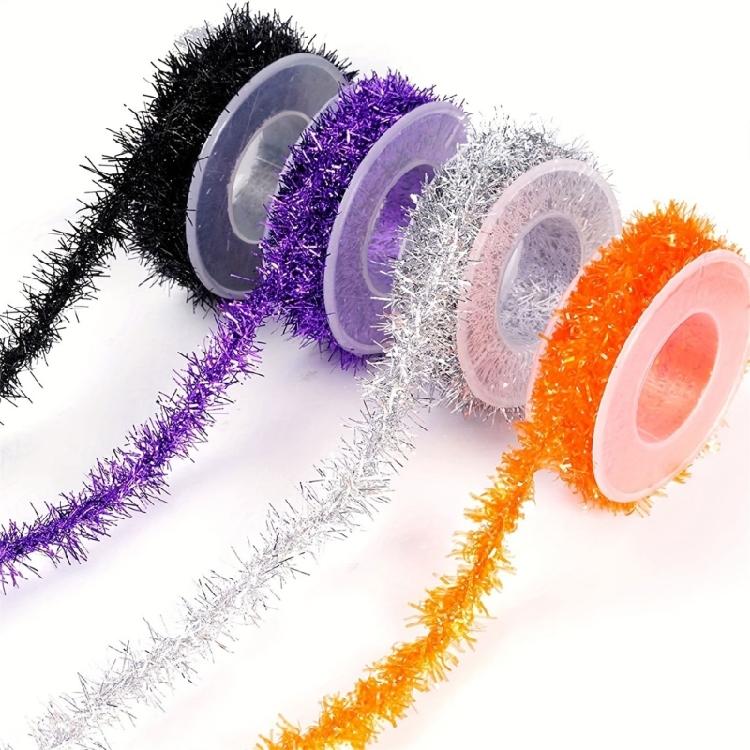 Wire Garlands Tinsel Ribbon Colorful Ribbon for DIYs Craft Bows Gift Wrapping