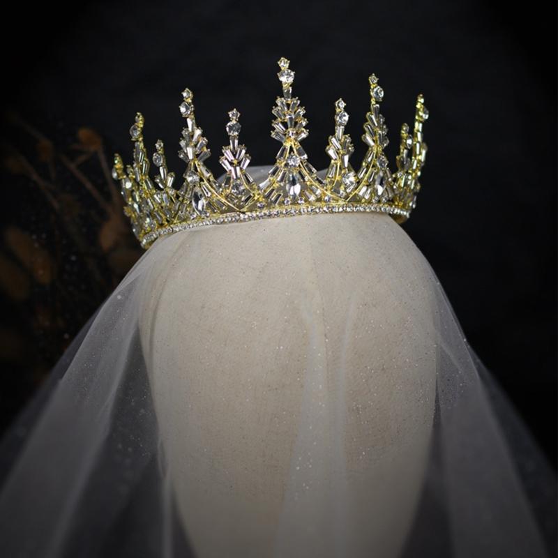 Bridal Wedding Crown Headband Rhinestones Crystal Hair Hoop Vintage Hairband for Party Prom Halloween Costume Headpie
