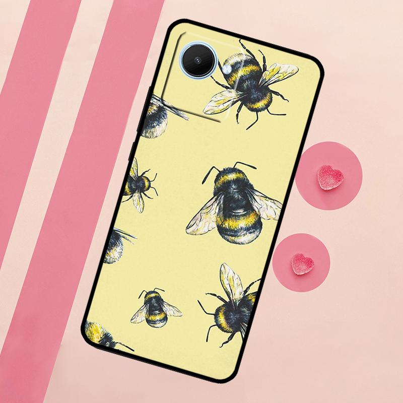 Bee Honey Case For Realme C53 C55 C35 C33 C31 C30 C25s C21Y C15 C11 GT Neo 5 3T 2T 9 10 11 Pro Plus