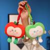 Green Apple Nap Pillow & Keychain Set: Red Apple Cushion for Sofa/Bed + Apple Pendant Keychain