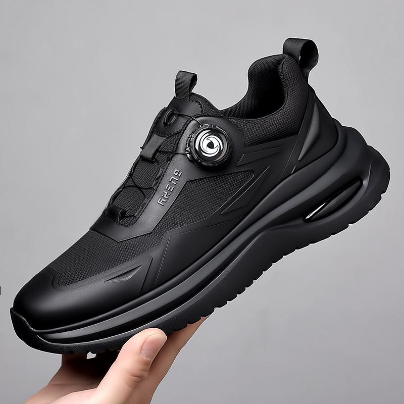 Men's Shoes Breathable Lace-Free Casual Sports Running Dad Air Cushion Black Work Hiking Shoes