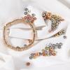 100pcs/Lot CCB Beads KC Gold Sliver Plated Round Flat Wheel Beads Loose Spacers Beads For Jewelry Making DIY Bracelet Necklace