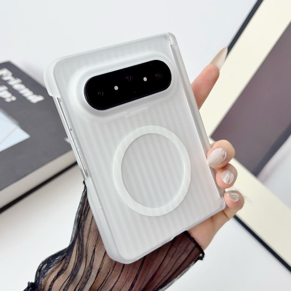Applicable to Huawei PuraXMax folding screen mobile phone case magnetic transparent matte corrugated pattern X1 double central axis case