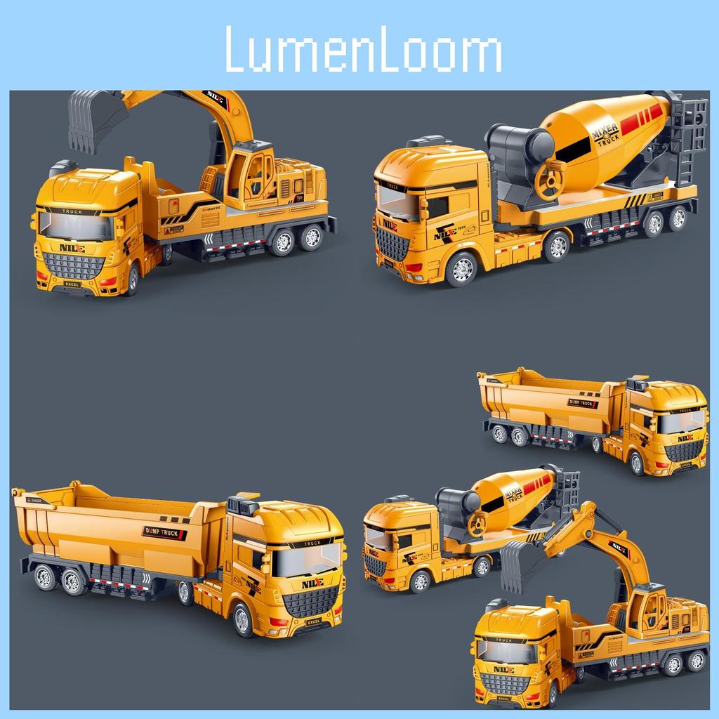 Mixer Simulation Excavator Truck Mounted Soil Truck Toy Model Rotate Can