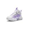Anta Kids Round Head Knob Simple Comfortable Shock Absorbing Wear Resistant Mid Top Outdoor Shoes Kids Shoes Purple White Silver 322349977-1