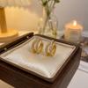 E1433-S925 Silver Plated 14K Gold Luxury High-Quality Zircon Double-Layer Hoop Earrings Studs Ear Clips