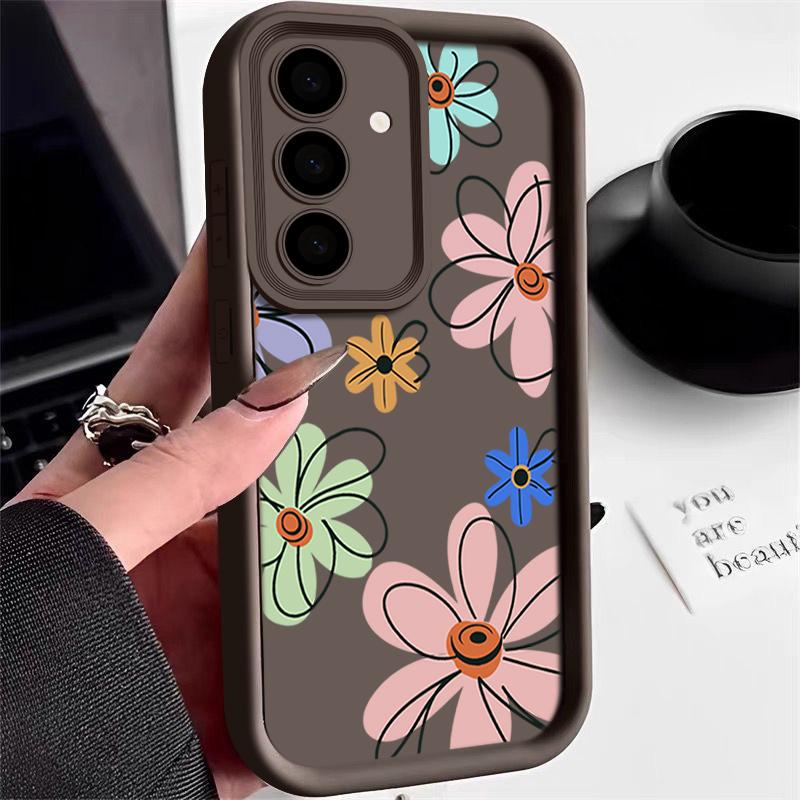 Cute Cartoon Flower Case For Samsung Galaxy S25 S24 Ultra S23 S22 Plus S21 S20 FE A15 A16 A26 A34 A35 A36 A54 A55 A56 5G Capa